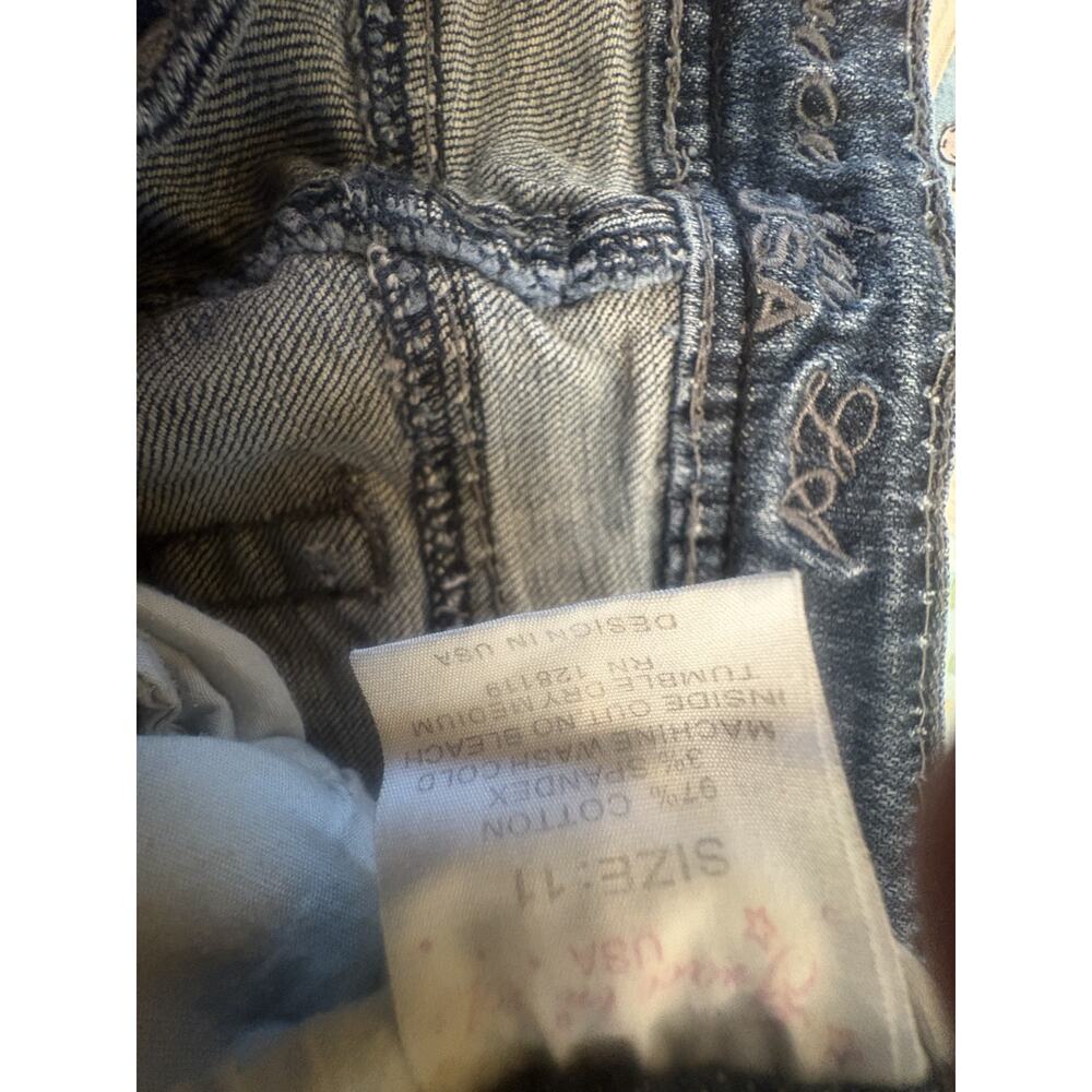 Y2k Grace in LA Jr Bootcut Jeans Size 11 Rhinestone Cross - Picture 2 of 7